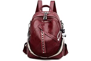 BUKESIYI Donna Borsa Zaino Elegante Zainetto Borse a Tracolla Zaini Antifurto Zainetti 2023 PU Pelle CCIT78196 Vino Rosso