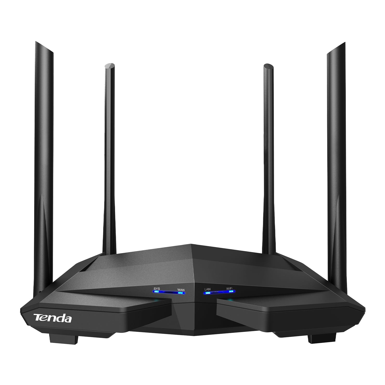 Tenda AC10 AC1200 Wireless Smart Dual-Band Gigabit WiFi Router, MU-MIMO, 4 Gigabit Ports, 867Mbps/5 GHz+ 300Mbps /2.4GHz, Support VPN Server, WiFi Schedule, (Black, Not a Modem)