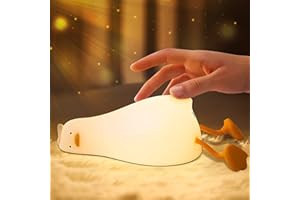 ‎SAMALICAR LED Ente Nachtlicht Kinder - 3 Lichtmodi Niedliche Silikon Enten Lampe Nachttischlampe Babyzimmer mit 30-Minuten-Timer und Touch-Steuerung,USB-Aufladung 1200 mAh für Kindzimmer Deko Geschenke