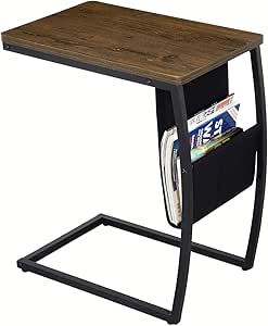 Roolee Beistelltisch Sofatisch Kaffeetisch Wohnzimmertisch Vintage Industrial Deko Metall 54 X 35 X 63 Cm Dunkles Nussbaumholz Amazon De Kuche Haushalt