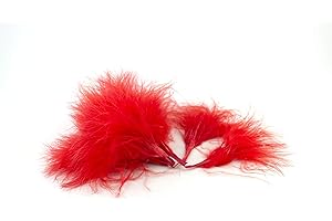 ‎CREATIVERY 20 Marabu Flaum Federn ca. 7-10cm (rot 250) // Marabou Marabufedern Bastelfedern Dekofedern Flaumfedern