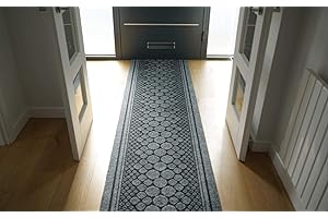 SERDIM RUGS Cork Non Slip Hallway Runner - Stair Runner - Custom Long Length Hard Wearing Rubber Back Entrance Pebble Design Mats - Kitchen Runners, Grey, Length: 8 ft(243.84cm)