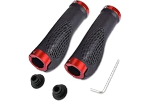 Wolike Bike Handlebar Grips Ergonomic, 2 Sides Locking, TPR Rubber Anti-Slip Handle Grip, Bicycle Grips Fits MTB/BMX/Mountain/Downhill/Foldable/Urban Bicycles/Scooter