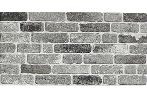 Izodekor - Panneaux muraux 3D en polystyrène imitation pierre - Pour cuisine, salle de bains, balcon, chambre à coucher, salon, mur arrière de cuisine et terrasse - Chemin de gris