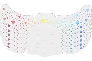 ZOEYSHINE 6PCS Rainbow Heart Freckles Glitter Patches, Sparkle Makeup Freck Faux Patches for Women, Waterproof Festival Accessories Face Gems Temporary Tattoos Stickers