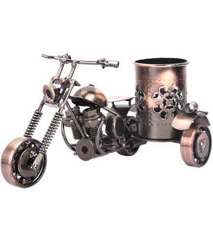 Sculpture Moto Vintage En Métal Soudé à La Main – Décoration Bureau Ou Salon, Cadeau Pour Amateur Harley Davidson – Modèle S-2 - 11