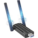 Chiavetta WiFi per PC Fisso 1300Mbps, Antenna WiFi USB 3.0 Dongle 2.4GHz/5.8GHz Dual Band per Windows 11/10/8/7/Vista/XP, Mac
