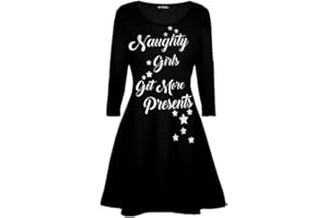 Be Jealous Womens Christmas Long Sleeve Swing Mini Dresss