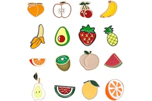 EURHOUSE 16 Pezzi Carino Spille di Frutta, Distintivo Anguria Fregola Avocado Limone Arancia Ciliegia Banana Ananas Mela Kiwi Spilla Frutti Vestiti Zaino Borse Cartoni Animati Decorazione Accessori