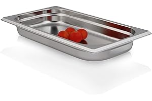 jokobela GN-Behälter :: ungelocht :: geeignet für Gaggenau, Miele und Siemens Dampfgarer (Edelstahl, Spülmaschine geeignet, Gastronorm 1/3, B 32,5 x T 17,6 x H 4,0 cm)