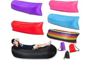 ReTaaj Portable Inflatable Lazy Air Bed Lounger Couch Chair Sofa Outdoor Camping Mattress Picnic Beach Bean & Bag Waterproof 240 x 70cm (Blue)