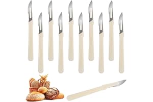 LuminaryLair 6 Pièces Lame a Pain, 15.5cm Lame Boulanger, Couteau à Boulanger Slashing Outil à Long Manche, Outil de Notation pour Pain Accessoire de Boulangerie
