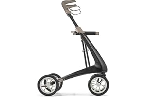 Byacre Carbon Ultralight Rollator Walker with Seat - Worlds Lightest Rollator - 4.8 kg Mobility Aids for Walking - Mobility Walker with Seat