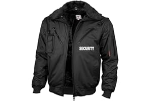 ARZER 4-in-1-Dienstblouson "FOUR SEASONS" schwarz, mit Aufdruck "SECURITY", Ärmel abnehmbar, Futter austrennbar, Gr. S-XXXL