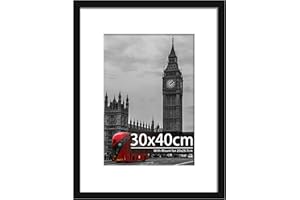 Tinkeps 30x40 Black Picture Frame - Engineered Wood and Plexiglass, 30x40 Frame with Mount, Wall Mountable - 30 x 40cm(12x16 inch) Photo Frame
