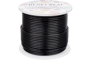 BENECREAT 12 Gauge (2mm) 100ft (30m) Anodized Jewelry Making Craft Aluminum Wire for Beading Floral Color Aluminum Wires - Black