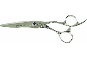 Olivia Garden Powercut 5.50" Forbici in Custodia Nera - Alta Prestazione di Taglio, Lame Convesse, Manico Ergonomico