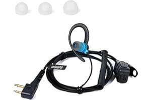 HYSHIKRA Microphone Casque pneumatique Transparent Compatible avec Midland G7 Pro G8 G9 Pro M24 M24 Plus M48 M99 G6 XT G7 XTR | Surveillance de sécurité Softair (Bleu Forme G, 1)