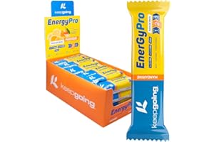 Keepgoing - Barritas Energéticas Naturales EnergyPro 24 uds x 40g | Textura de Gominola para Ciclismo y Running | Barritas Energéticas de Pulpa de Fruta (24 unidades, Mandarina)