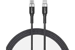 amazon basics Braided Usb Type C To Type C 60W Fast Charging Data Cable For Smartphone (Black 1.2 Meter)