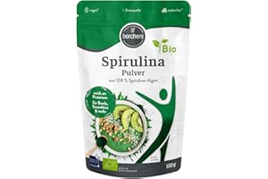 ‎BORCHERS BORCHERS Spirulina Pulver 150g, Pflanzliche Basis, leicht löslich, von Natur aus vegan, ohne Zusätze, Protein- und Eisenreich, Bio-Qualität, vielseitig einsetzbar