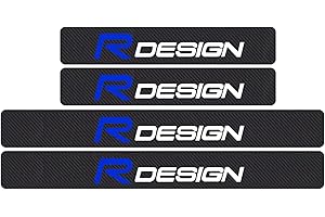 CWWHY 4 Pcs Carbon Fiber Car Door Sill Protector for Vo-lvo Rdesign XC90 S60 XC60 V70 S80 S40 V50 V40 V60 C30 S70, Welcome Pedal Scuff Guard Non-Slip Auto Styling Decor Accessory, Black