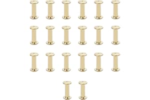 CANGCANG 20pcs vis chicago,M5*15 rivet a visser,rivet cuir,Utilisé pour le bricolage en cuir Sac à vêtements, chaussures, livres et décoration (doré)