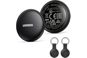 UGREEN FineTrack Mini kompatibel mit Apple Find My (nur iOS), 18 Monate Auswechselbare Batterie, Smarttag mit 80dB Piepton, Bluetooth Tracker für Rucksack, Schlüssel, Koffer, Reisepässe (2 Pack)