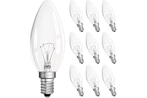 Morotty Lampadina a Candela E14 230V, Lampadine Candela Luce Calda 2700K, Lampadina Candela Dimmerabile, Lampadina C35 E14 per Lampadario, Lampada a Muro, Luce di Cristallo, 10 Pezzi