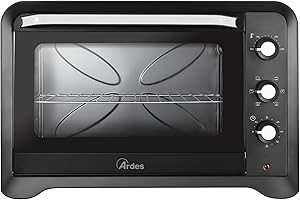 ARDES - AR6264PB Four électrique ventilé Capacité de 64 litres avec lumière interne 6 fonctions de cuisson minuterie double vitrage avec accessoires MAGNUS, Noir