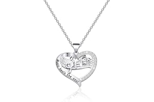 CENWA Music Lover Necklace Musician Theme Jewelry Music Heals The Soul Necklace Music Gift for Artists and Musicians Music Teachers
