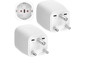 Clomnpe Indie adapter do wtyczek, 2 sztuki, adapter podróżny Indii typu D, adapter do wtyczek włoskich do Indii do Sri Lanki, Indii, Nepalu, Dominiki, Nigerii
