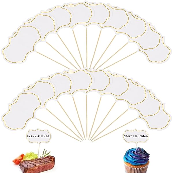 50 Targhette Per Buffet Con Stuzzicadenti - Ideali Per Formaggio, Torte E Feste - Foto 2