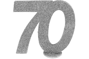 PAINT IT EASY NEU Aufsteller Geburtstags-Zahl 70, Glitter-Silber, ca. 10cm