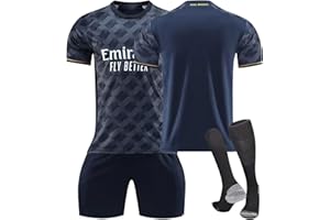 CHMORA 23/24 Nouvelle Saison R.Madrid Maillot No.7 Vinicius jr/Ronaldo, No.5 Bellingham Football Ensemble Garçons/Adultes Entrainement T-Shirt et Short avec Chaussettes Vetement Sport Outdoor