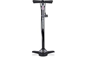 Dunlop - Pompe avec manomètre - Double Valve - Valve hollandaise/Valve française/Valve Auto, Noir, Taille Unique