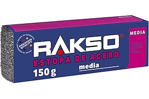RAKSO Virutas de acero medio - 150 g, 1 banda, eliminación de lodos de decapado, limpieza de metal, piedra, material aislante y filtrante ideal