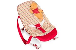 Hauck / Transat Rocky de Disney / Fonction Basculement / Dossier Réglable, Harnais 3 points, Boucle de Transport / de la naissance à 9 kg / inversable, Pooh Spring Brights Red (Rouge)