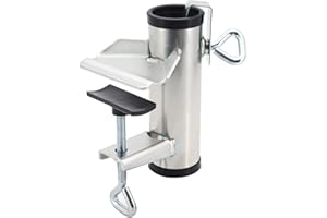 Yuhtech Parasol Support, Umbrella Stand Galvanized Parasol Clip Balcony Umbrella Clip Holder Fixing Clamp for Balcony, Patio Table, Garden, Beach Adjustable Umbrella Stand