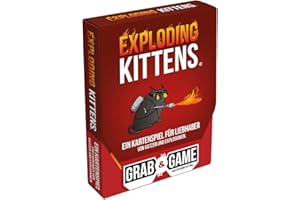 Exploding Kittens, Exploding Kittens: Grab & Game, Partyspiel, Kartenspiel, 2-4 Spieler, Ab 7+ Jahren, 10 Minuten, Deutsch