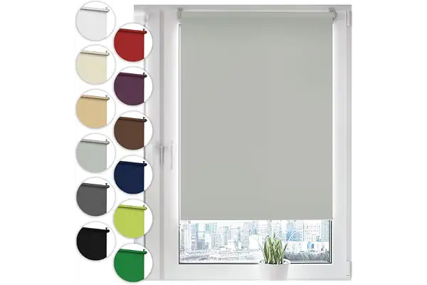 Sonello Estor Opaco sin perforación 65 x 210cm Gris Claro, Persiana Enrollable Blackout para Puertas y Ventanas con Cadena, Persianas Enrollable para fijación sin taladrar con Clip, protección Visual