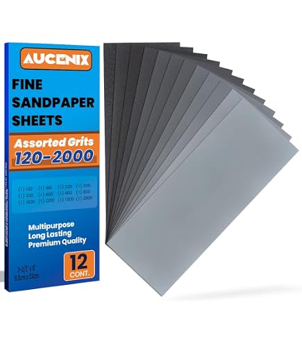 12 PCS Wet & Dry Sandpaper Sheets - 400 To 1500 Grit, 3.5x9 Inch, Silicon Carbide For Wood, Metal, Automotive-928772