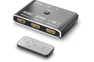 CHENLENIC 3 porty HDMI 2.1 HDR 3 w 1Out 8K przełącznik kierunkowy 8K przy 60 Hz 4K przy 120 Hz HDR 48 GB/sek. 3D HDMI Video Converter ze zdalnym sterowaniem, kompatybilny z konsolą PS5, Xbox x HDMI,