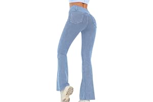 Flodxo Jeans for Women UK High Waist Tummy Control Denim Pants Ladies Skinny Jeggings Strectchy Slim Fit Flared Jeans Trendy Comfy Loungewear Bootcut Demin Trousers for Outdoor