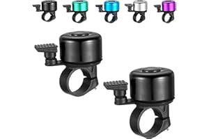 TOCED 2 Pcs Color Bike Bell with Loud Melodious Sound Classic Mini Bicycle Bell for Road and Mountain Bike Bell Adults Kids