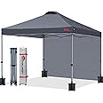 MasterCanopy Durable Ez Pop-up Gazebo Tent with 1 Sidewall(3x3M,Dark Grey)