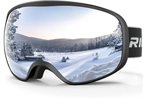 RIOROO Lunettes de Ski Masques Snowboard qualité supérieure pour Enfant 3 à 14 Ans pour Garçons et Filles100% OTG Protection UV Anti-Buée Coupe-Vent Ski Masques Snowboard-double lentille