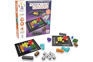 The Happy Puzzle Company - The Genius Square - 62,208 Puzzle Challenges for Friends and Family Board Game Night - Logic STEM Educational Learning Resources (The Genius Square)