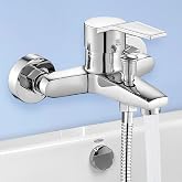 Bathtub Tap, Single Lever for Bathtub (Universal 1/2 Inch Bottom Outlet), Shower Mixer Tap Bathroom and Shower Mixer Chrome W