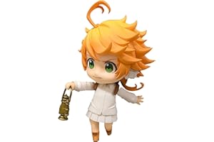PURUUIGE The Promised Neverland Emma Figura Q Versión cara intercambiable, personajes de dibujos animados de anime Emma Norman Q Versión Estatua Coleccionables Modelo de cara intercambiable Figura Adornos